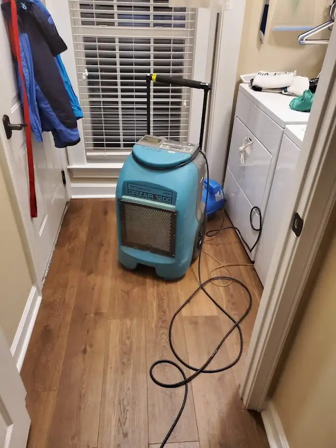Commercial dehumidifier deployed for Flood Damage Cleanup in Gary